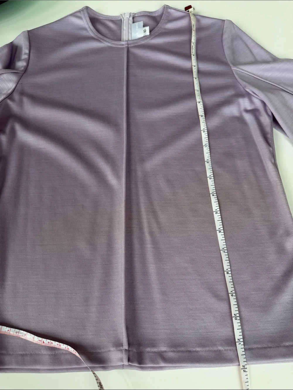 Ralph Rucci Lilac Wool Knit Long-Sleeve Top M